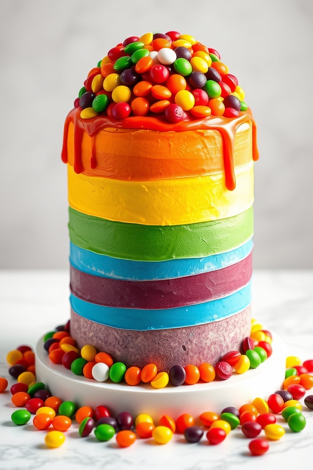 vibrant skittles rainbow treat