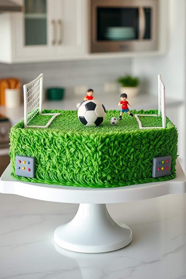 vibrant sports field cake