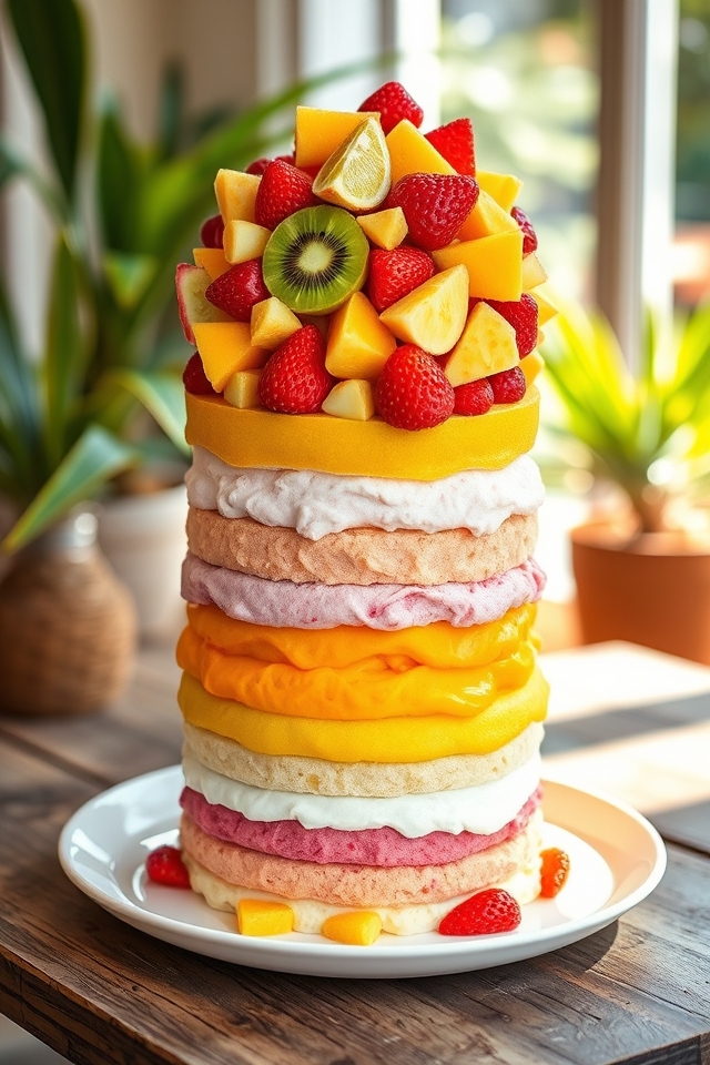 vibrant tropical fruit stack