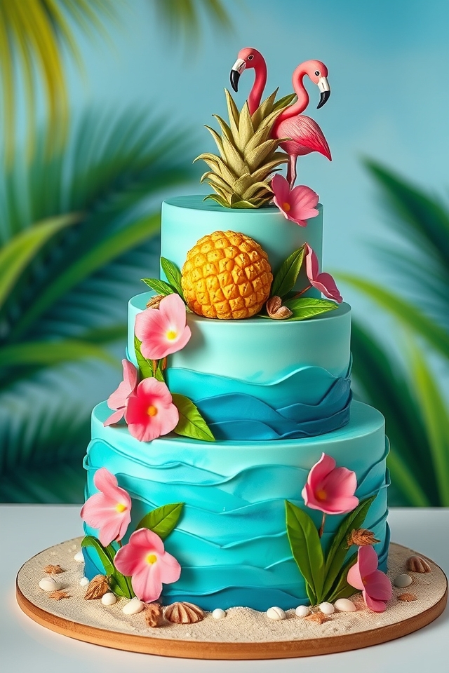 vibrant tropical island cakes