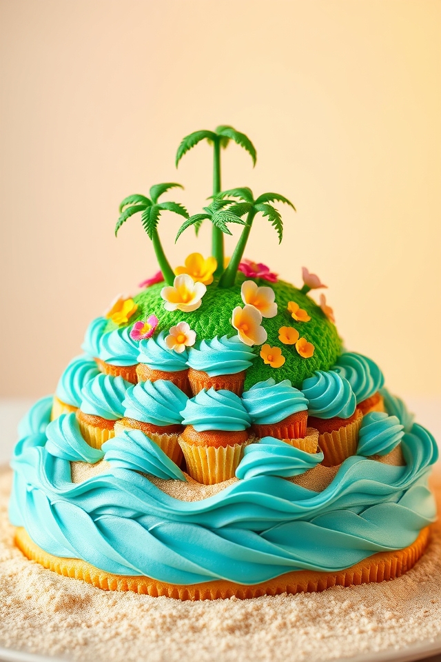 vibrant tropical island display