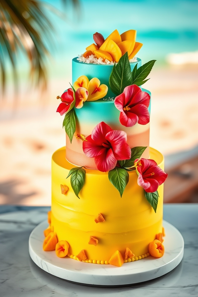 vibrant tropical palm pineapple