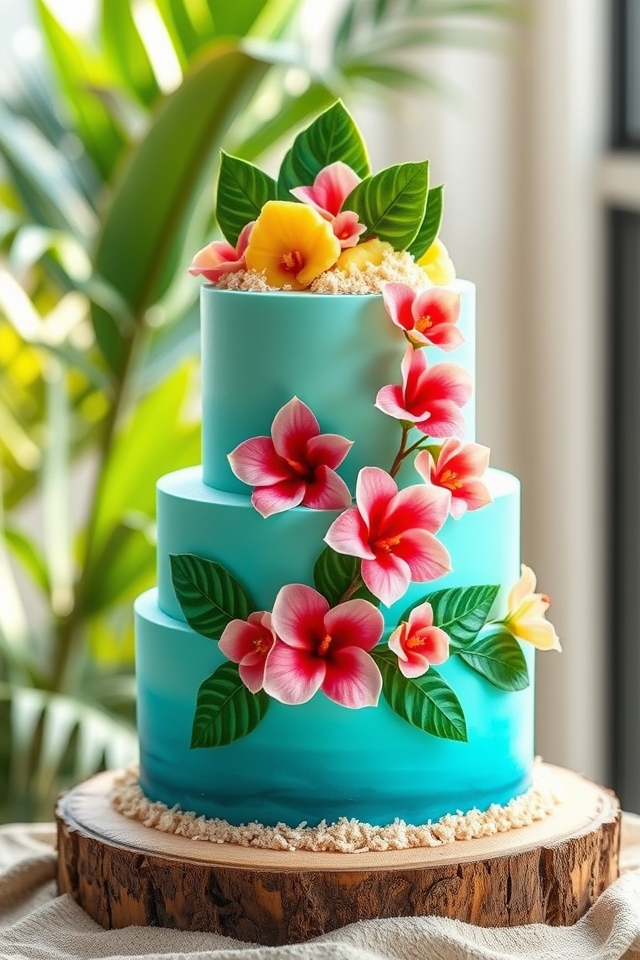 vibrant tropical paradise cake