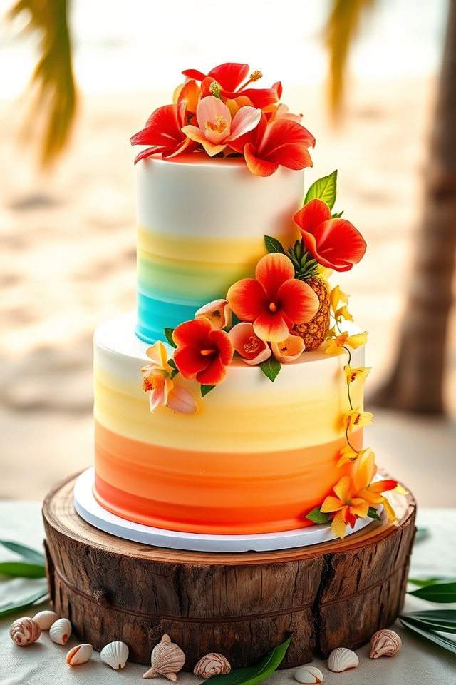 vibrant tropical paradise cake