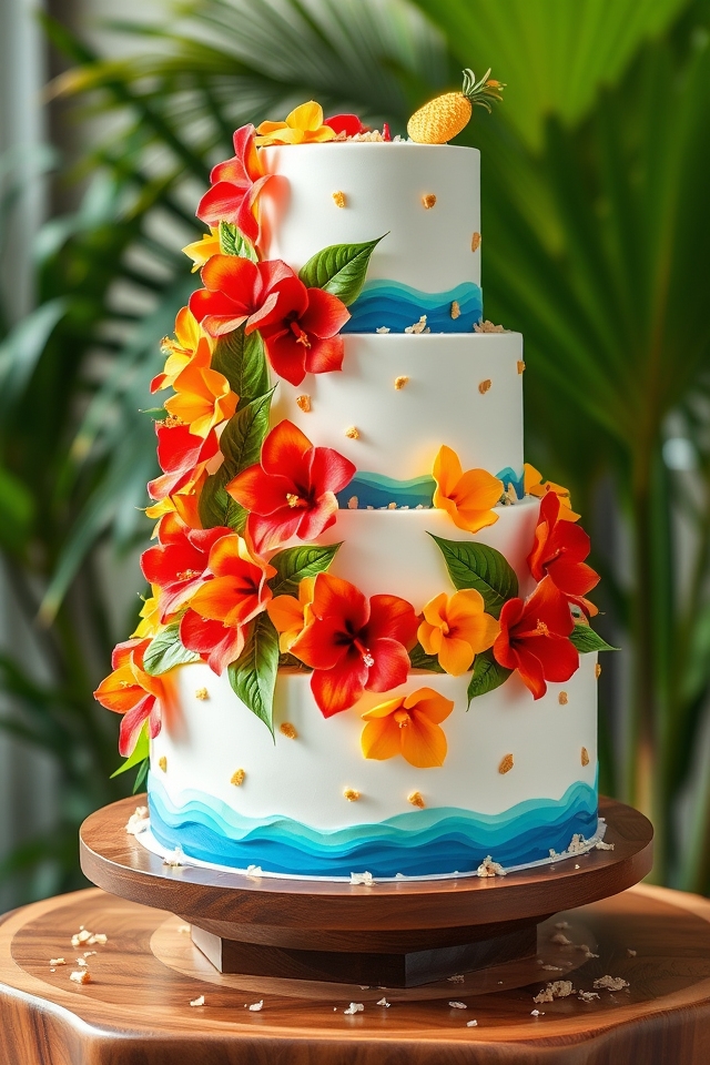 vibrant tropical paradise cake