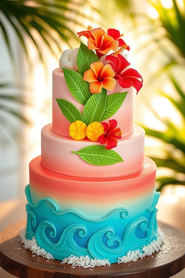 vibrant tropical paradise cakes