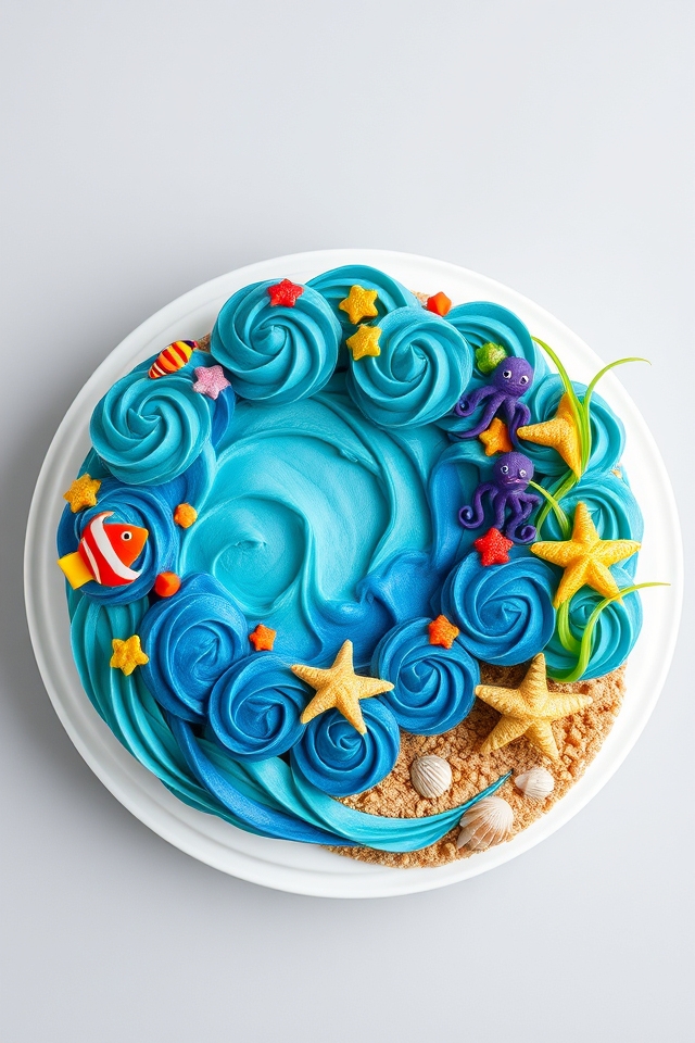 vibrant undersea cupcake seascape