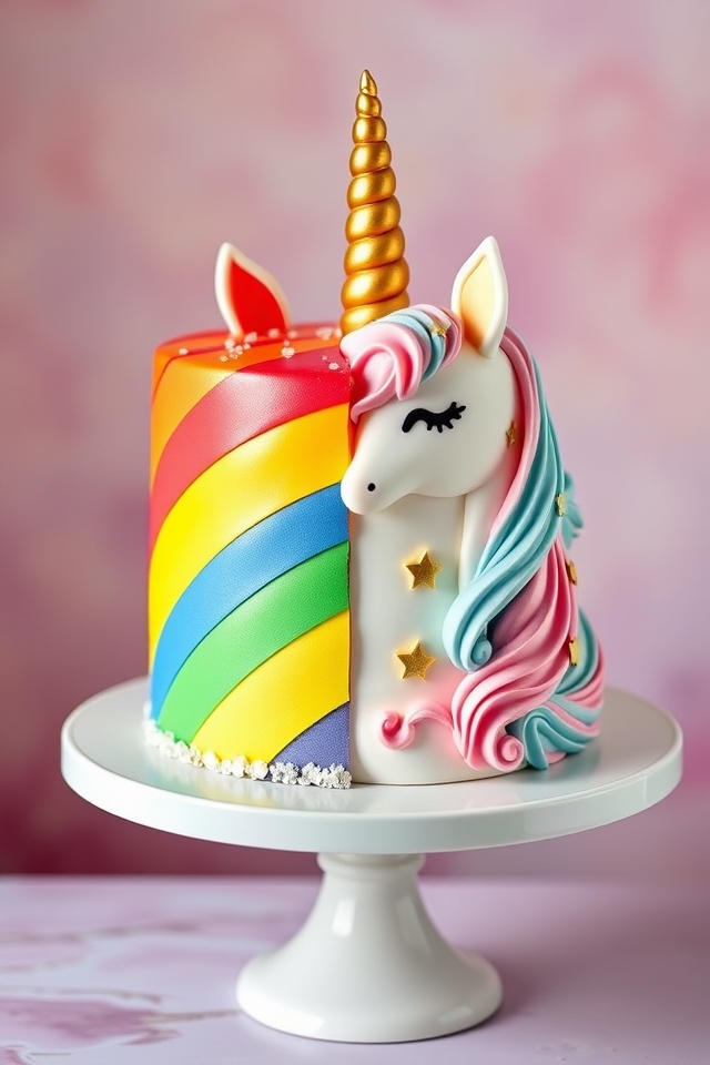 vibrant unicorn rainbow design
