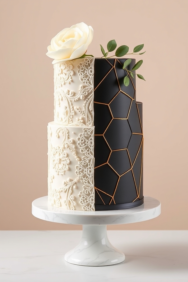 vintage lace geometric blend