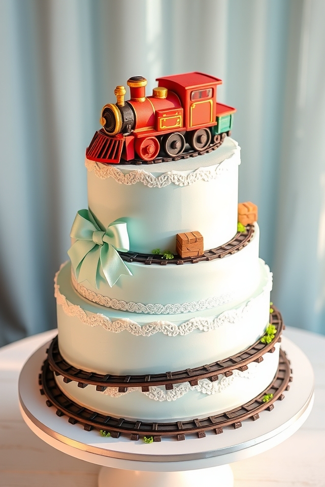 vintage toy train motif