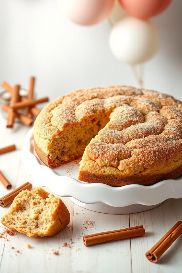 warm cinnamon snickerdoodle cake