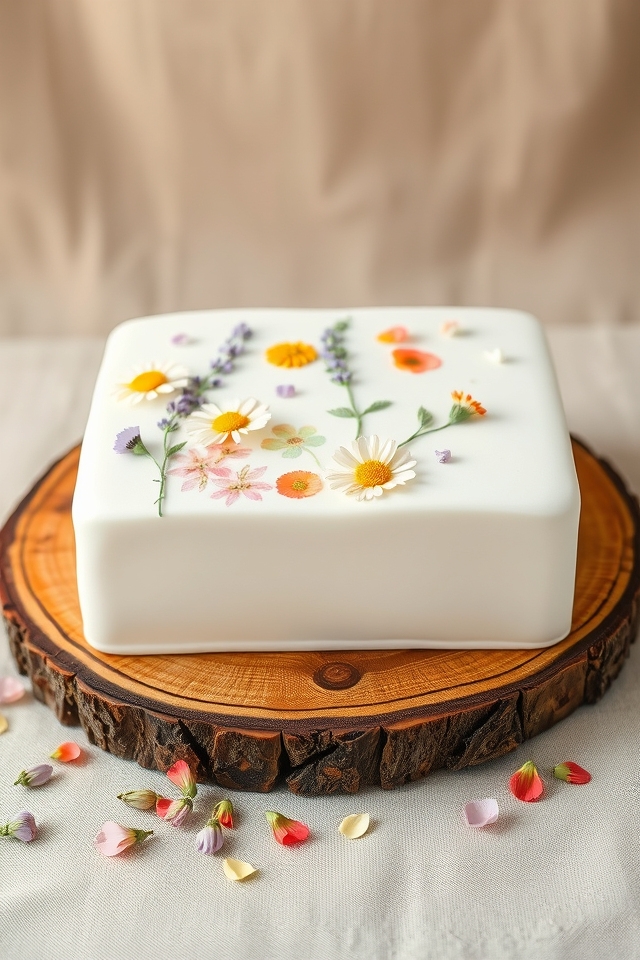 watercolor wildflower sheet cakes