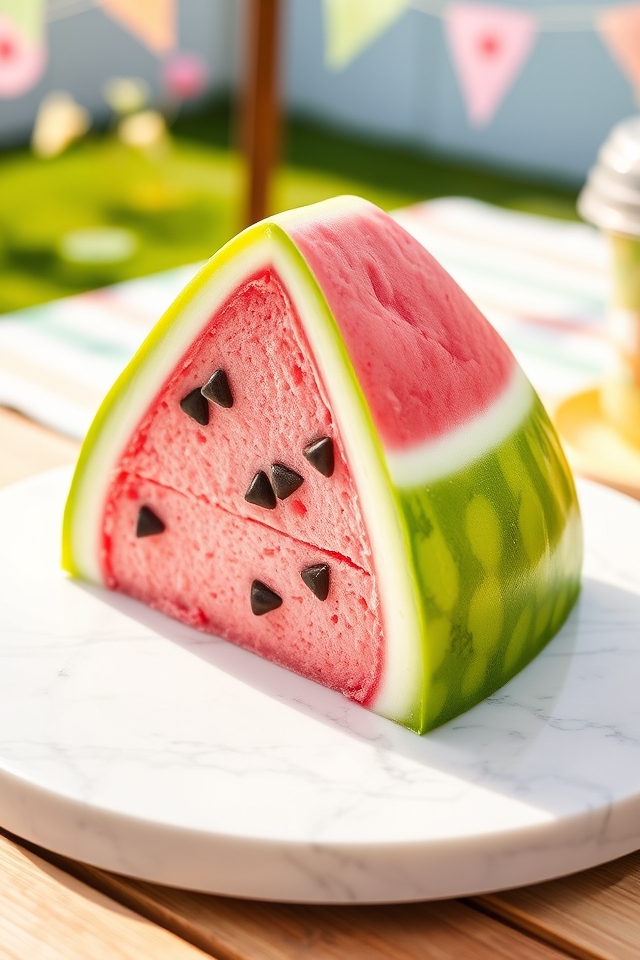 watermelon slice ice cream cake