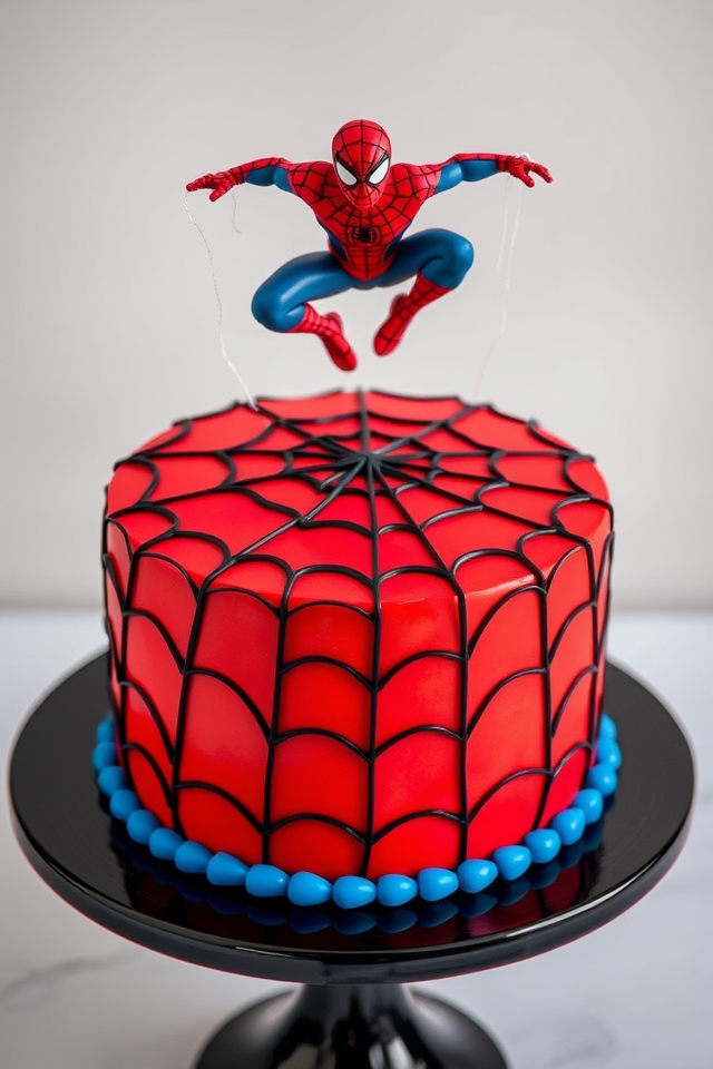web slinging spider man cake