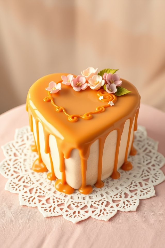 whimsical caramel heart romance