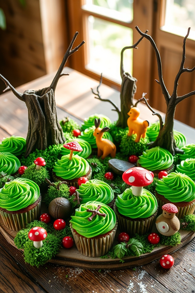 whimsical enchanted forest cupcakes