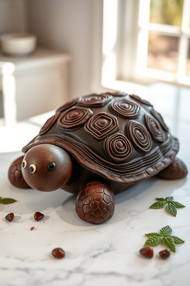 whimsical frosted turtle cake