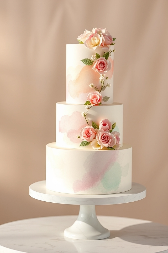whimsical hand painted pastel cakes