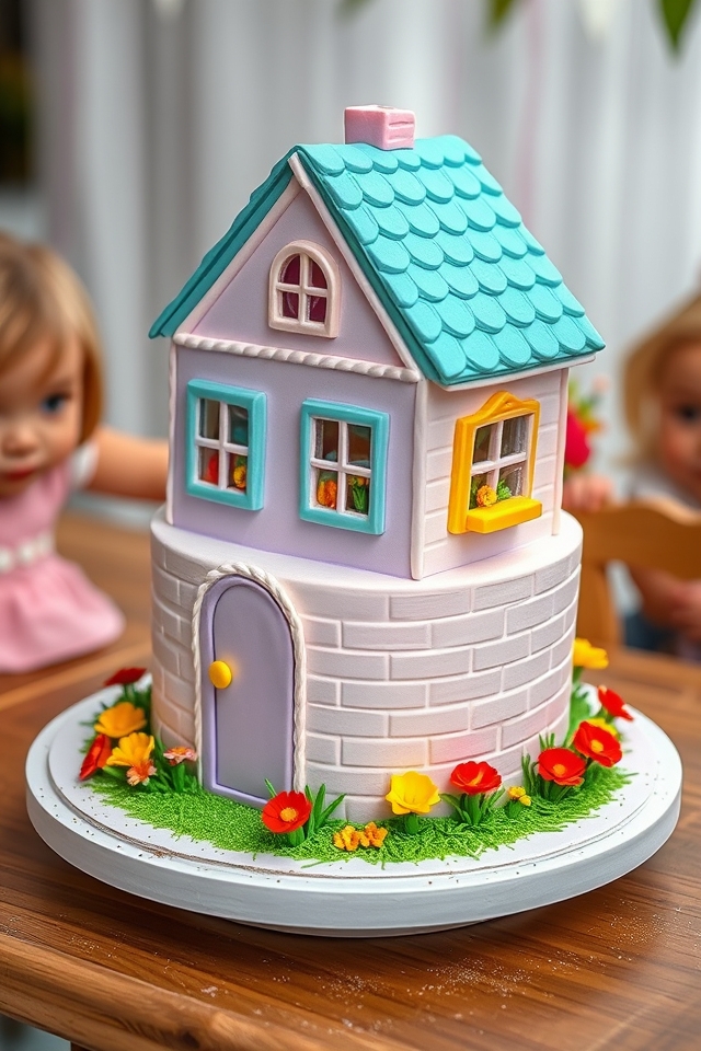 whimsical miniature dollhouse cake