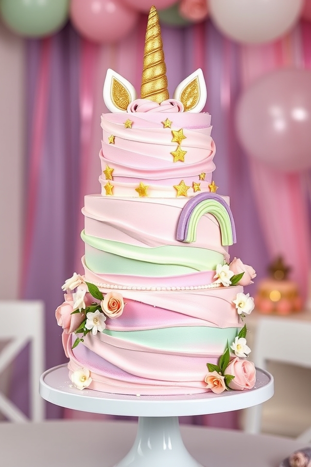 whimsical unicorn fantasy cake