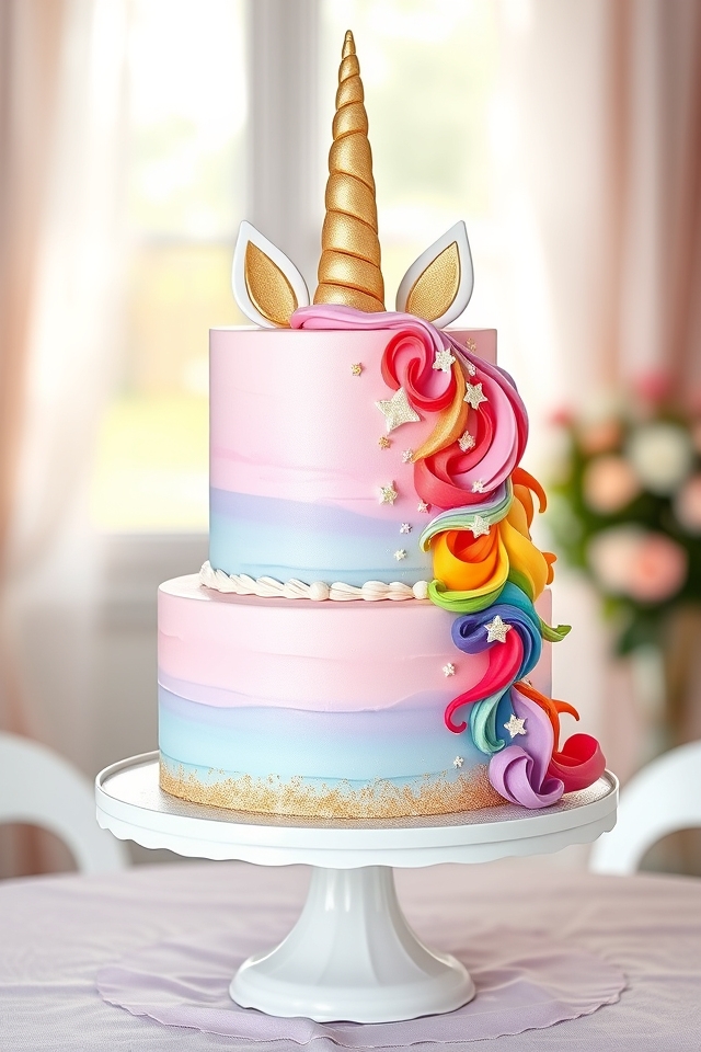 whimsical unicorn fantasy cake