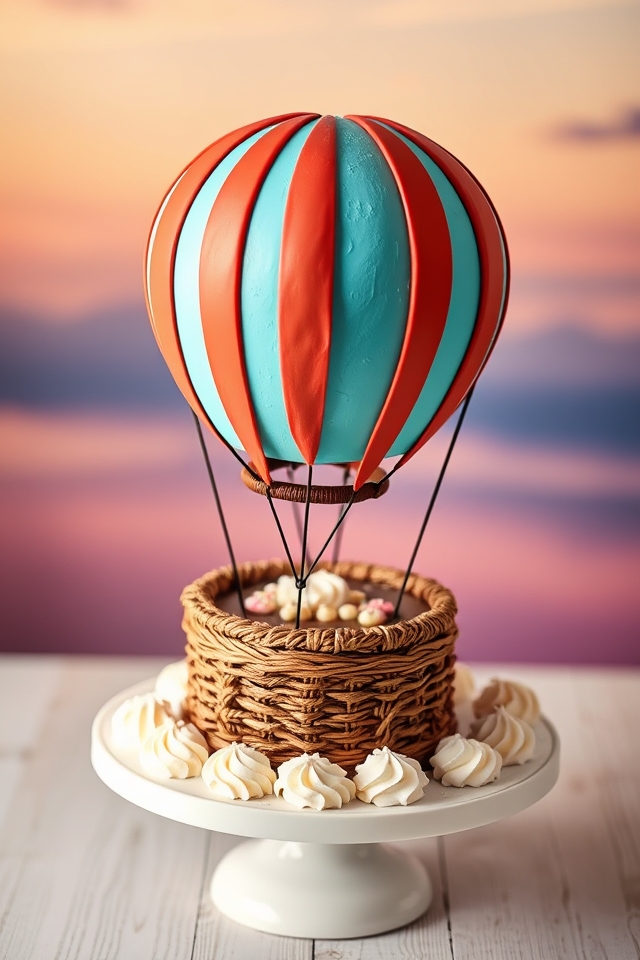 whimsical vibrant balloon cake