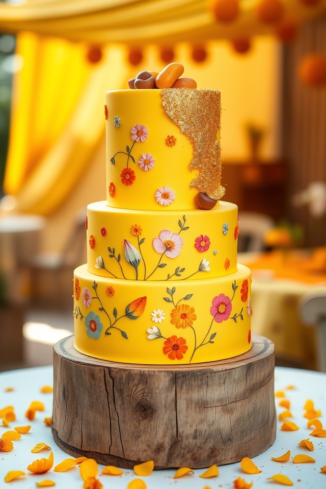 whimsical vibrant haldi designs