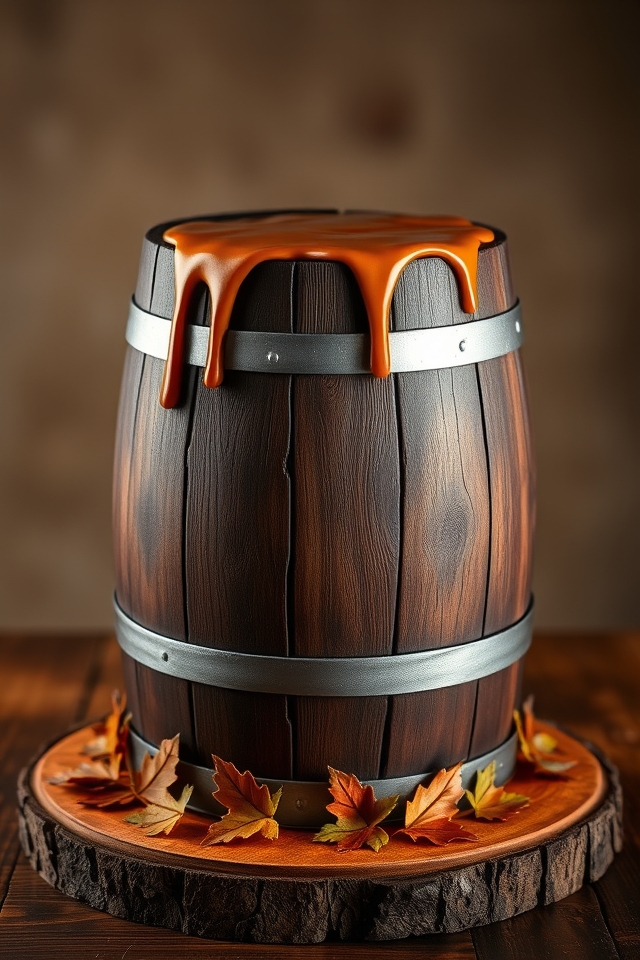 whiskey barrel shaped cake