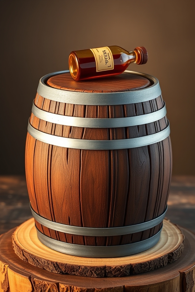 whiskey barrel shaped cake
