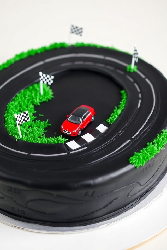 winding race track cake