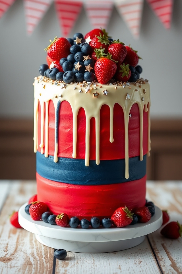 yankee doodle drip cake