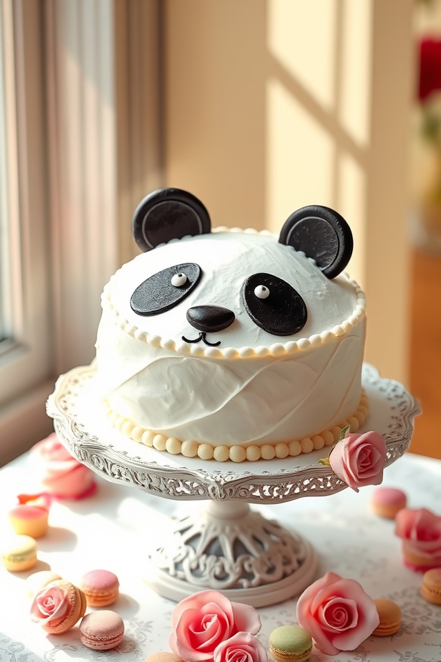 adorable panda themed cake