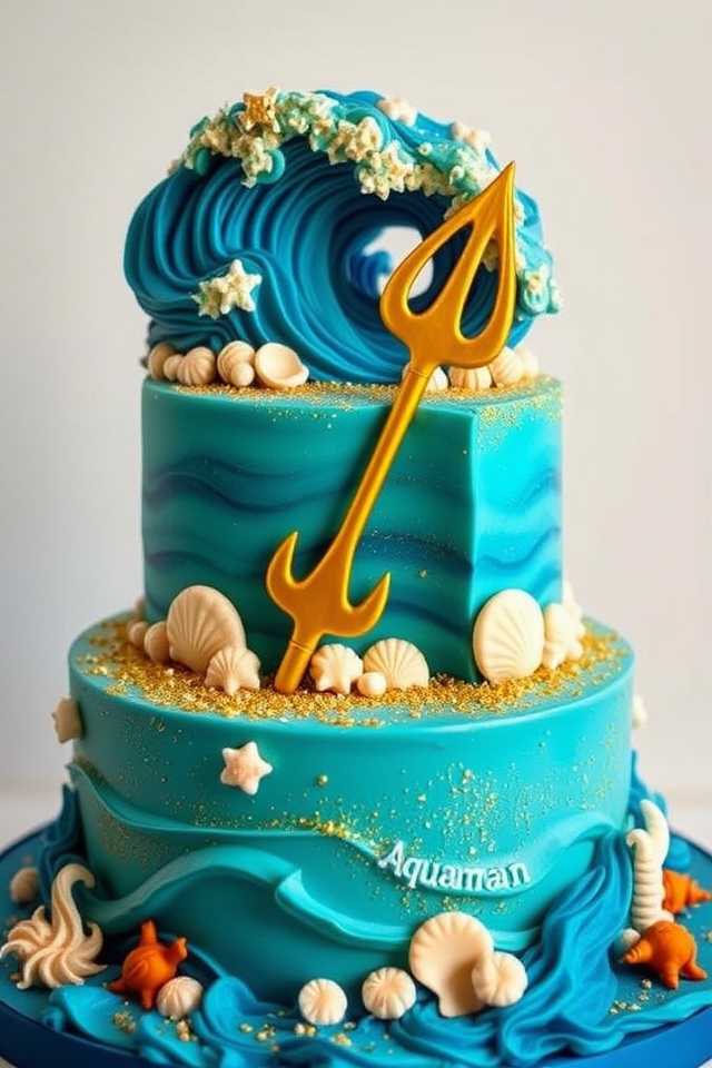aquaman ocean wave cake