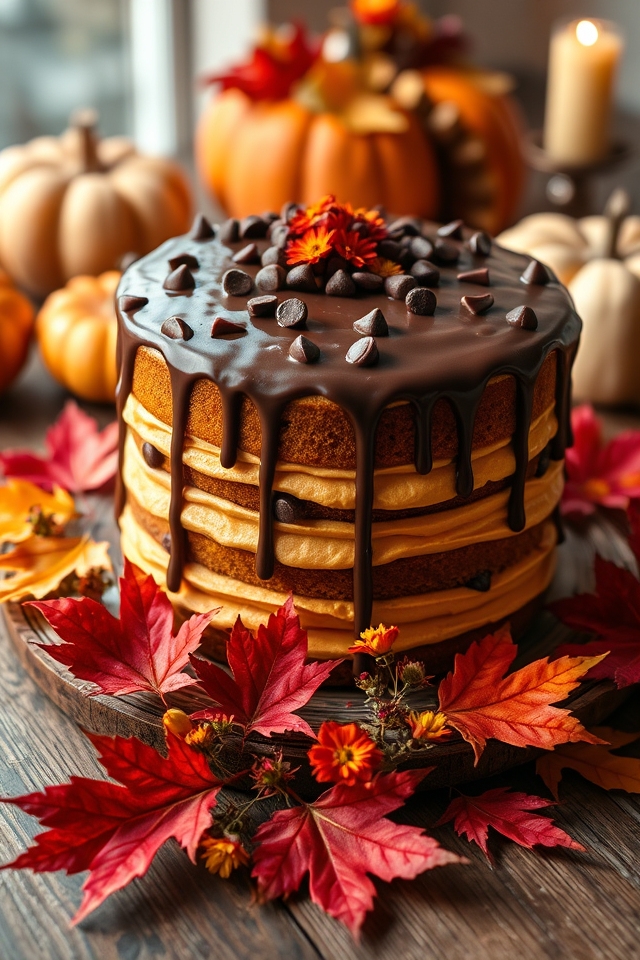 autumn chocolate pumpkin cake
