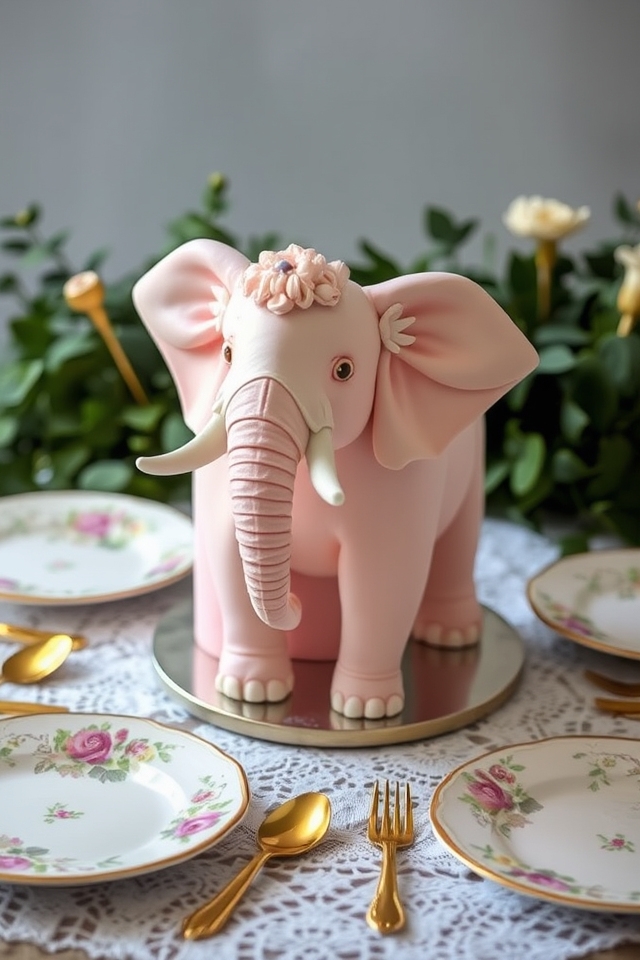 charming vintage elephant cake