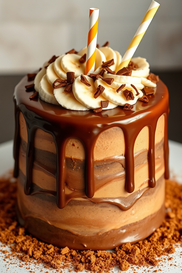 chocolate banana milkshake cake