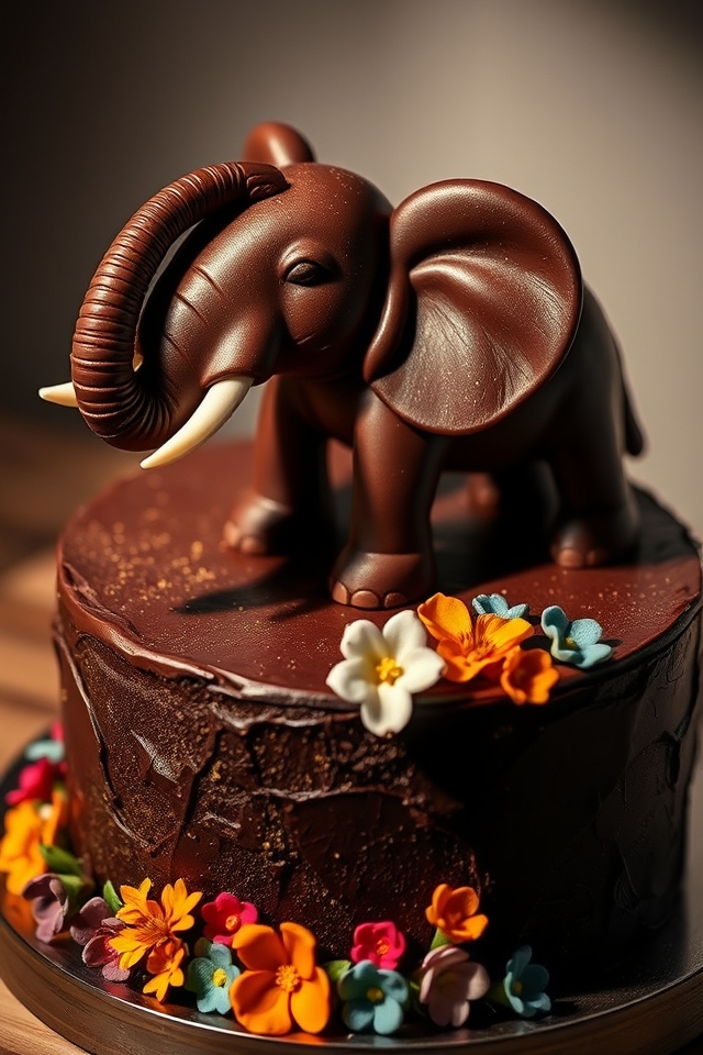 chocolate cake elephant design