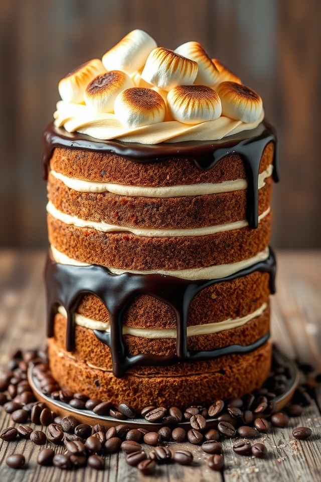 coffee infused s mores cake