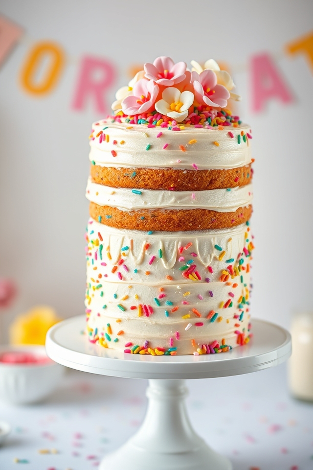 colorful sprinkles celebration cake