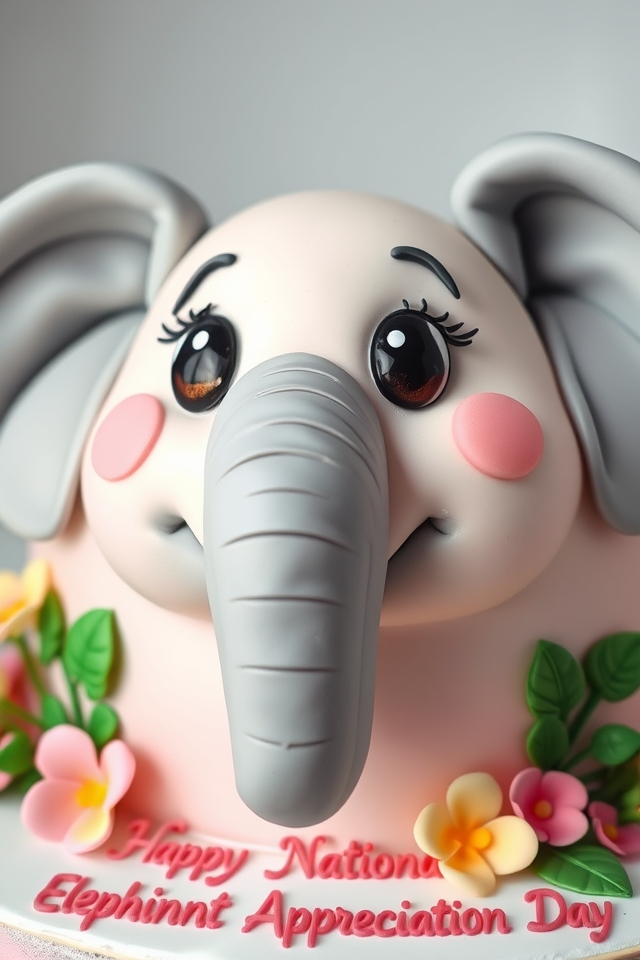 cute cartoon elephant cake