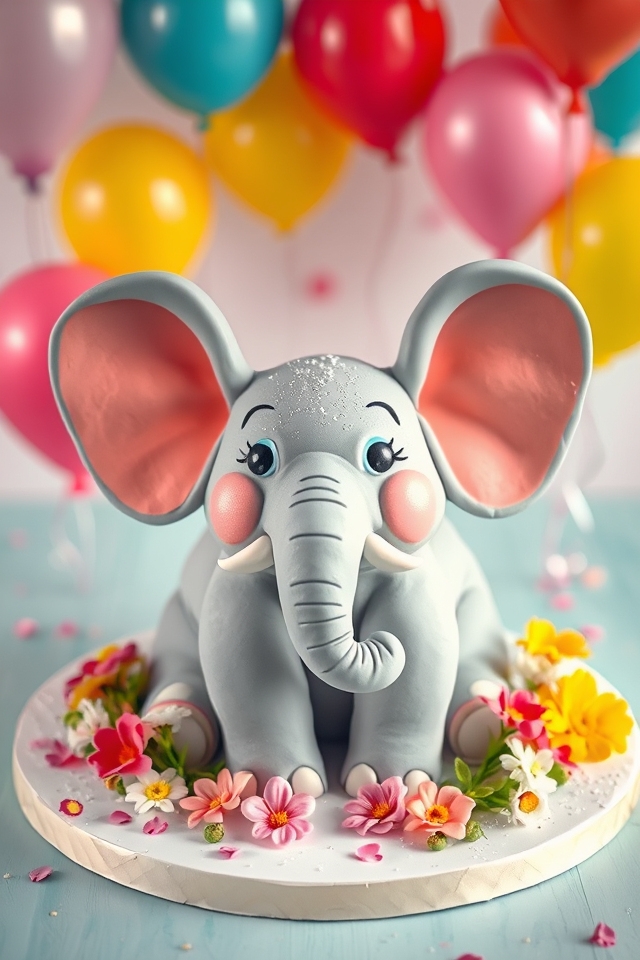 cute elephant cake design