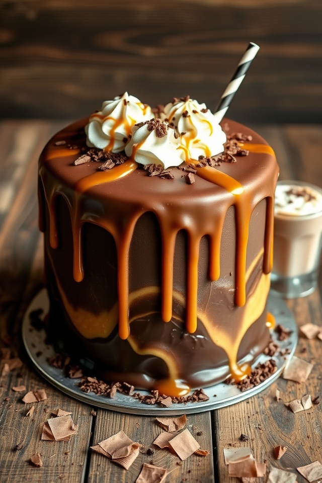 decadent caramel chocolate cake