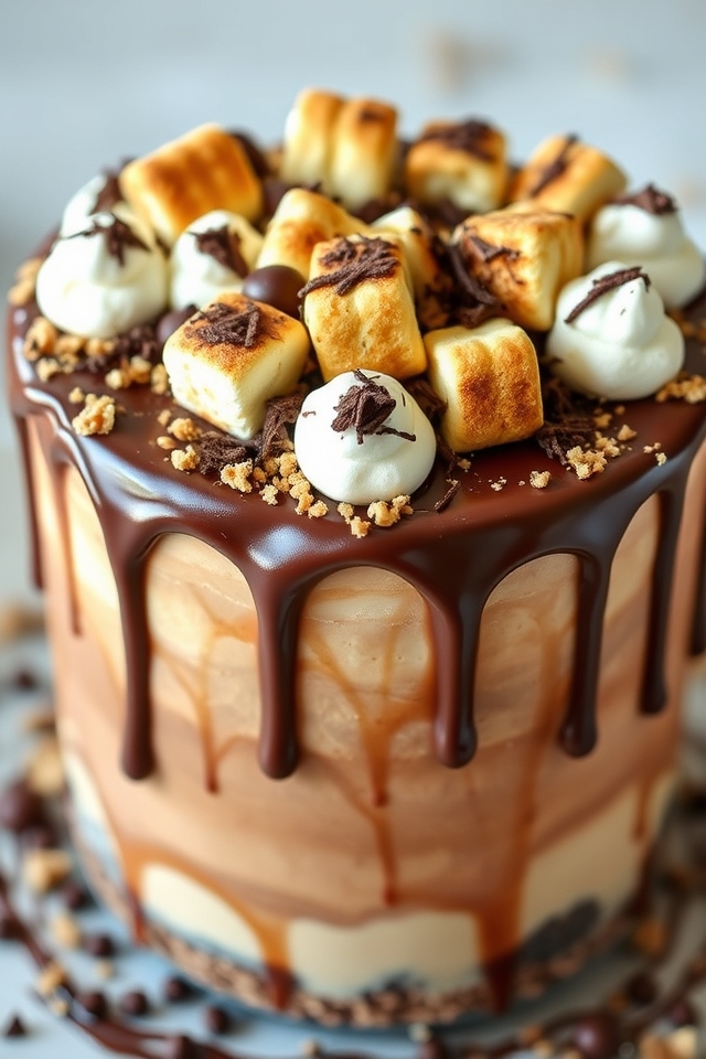 decadent s mores inspired milkshake cake