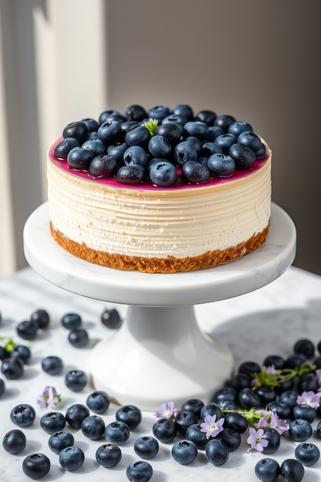 delightful blueberry cheesecake layers