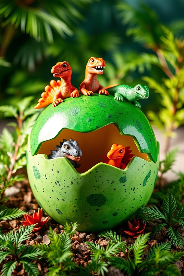 dinosaur themed cake surprise