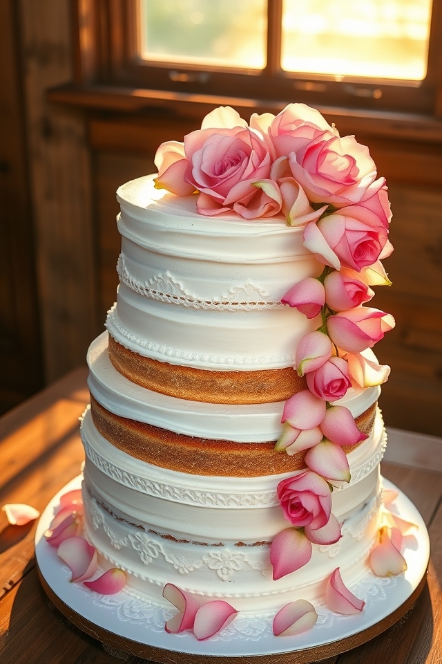 elegant rose petal cake