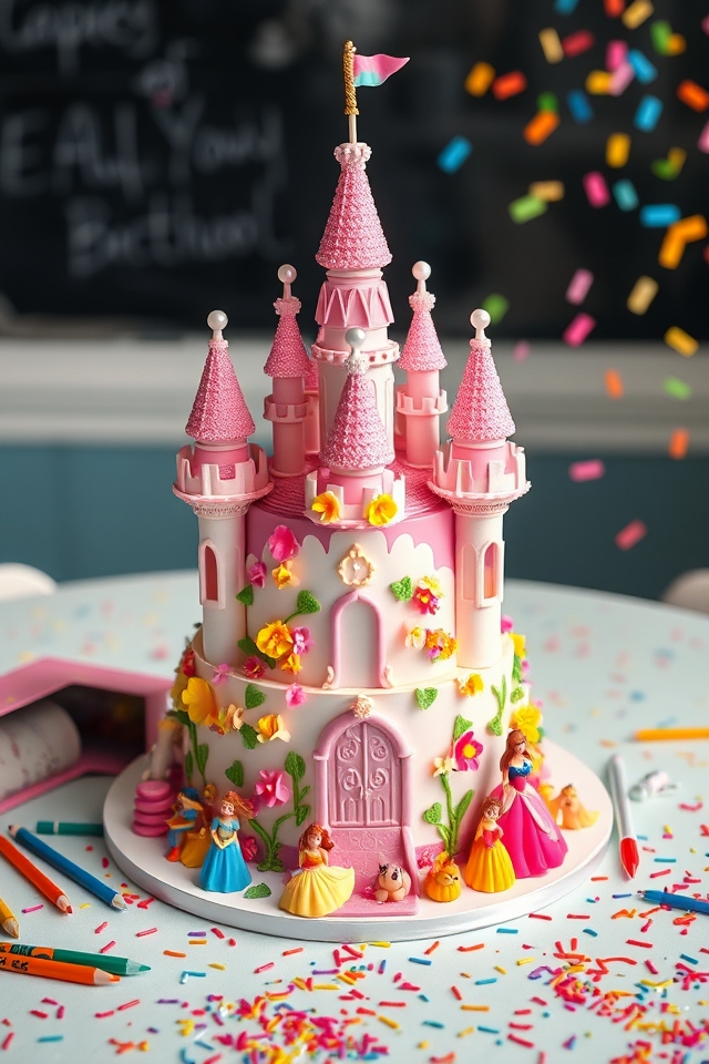 enchanted princess castle cake