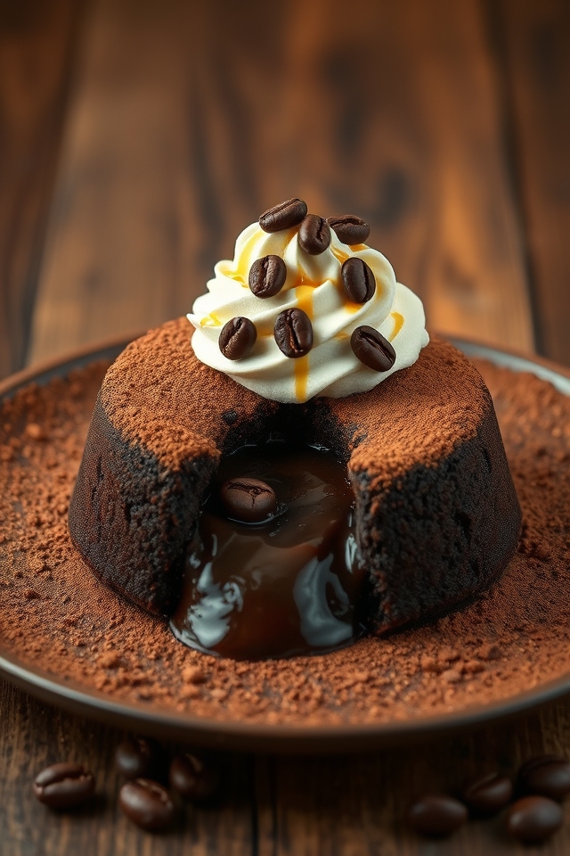 espresso infused molten chocolate cake