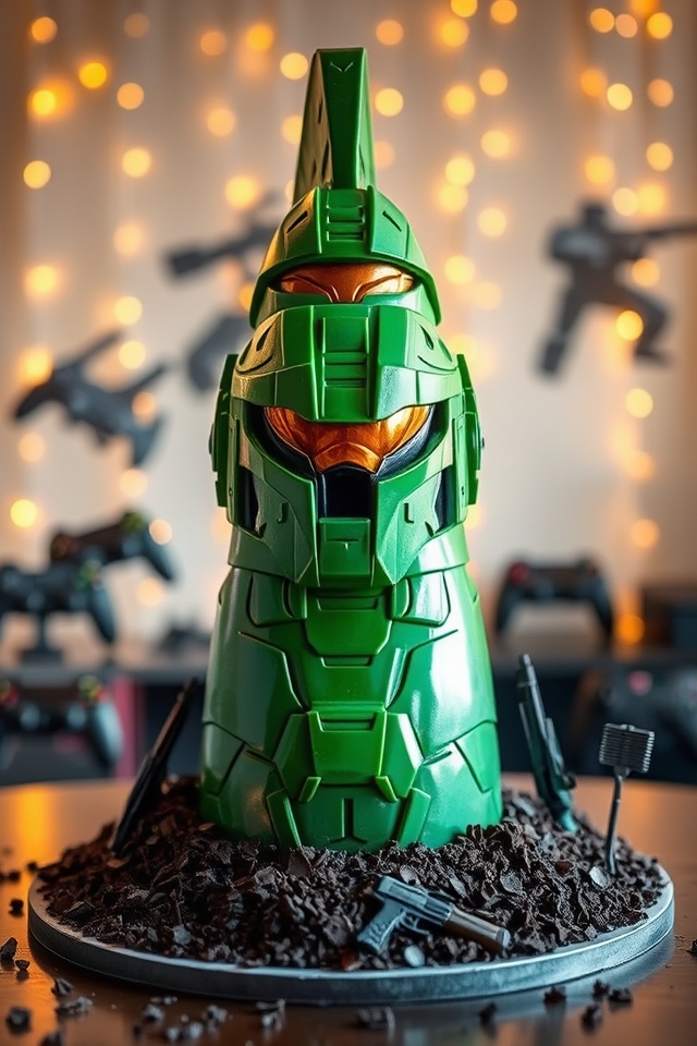 halo themed cake decoration
