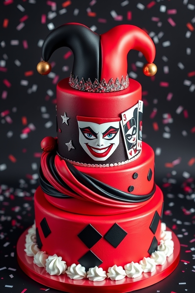 harley quinn themed cake